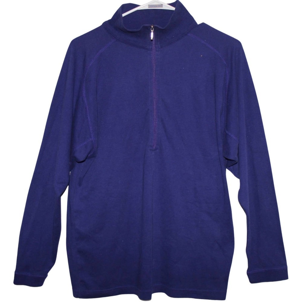 Women's Obermeyer Purple Casual Athletic Long Sleeve Half Zip Sweatshirt Size L